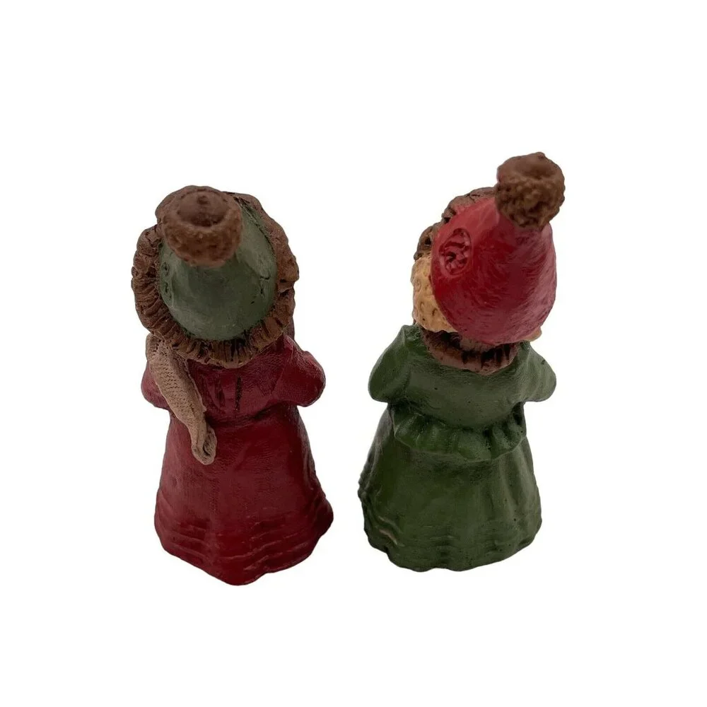 Set Of 2 Tom Clark 1987 Christmas‎ Caroling Gnomes Red Green # 62 & 72 Figurines